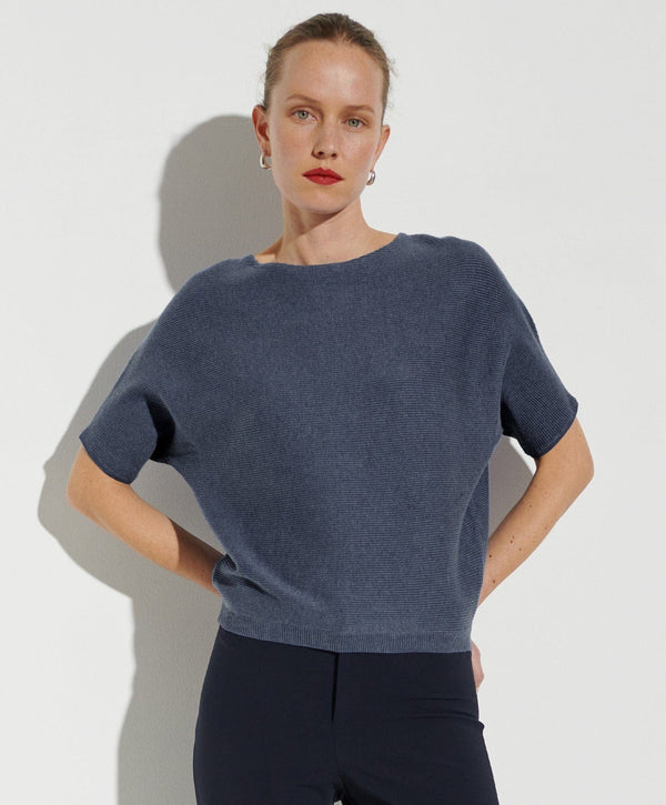 Ribbed Short Sleeve Pullover